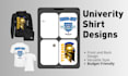 create a university college varsity themed shirt design