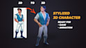 do 3d model character stylized for game assets and animation
