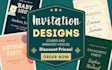 design modern custom invitation cards for wedding, birthday, and events