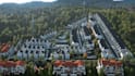 do aerial view, urban design with 3d model rendering