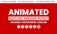 create animated post, animated gif banner and motion flyer