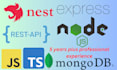 be your expert node js backend developer for developing rest apis