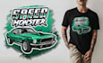 draw car vector illustration for t shirt design