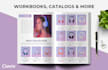 design workbooks, product catalogs, brand guidelines, ebooks and pdfs in canva