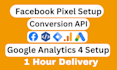setup meta facebook pixel conversion API google analytics 4 server side tracking