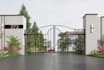 design main entry gate and boundary wall with 3d rendering