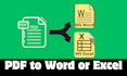 convert PDF to excel, typing work, scan PDF to word