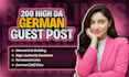 do manual german guest post backlinks on high da de websites