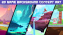 create 2d game backgrounds concept art, environment and tiles