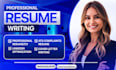 write professional resume, CV, cover letter and linkedin