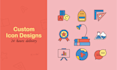design unique and modern icons set