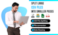 split large CSV files into smaller pieces