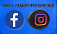 takedown remove delete facebook instagram under dmca