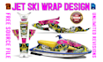 professional jet ski, boat, surfboard, wrap design