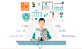 create responsive websites using HTML CSS sass bootstrap vue javascript