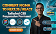 convert figma to nextjs react tailwind website