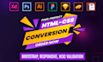convert psd to html figma to html css responsive bootstrap
