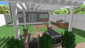 make creative 3d landscape, pergola, backyard garden design