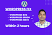 wordpress bug , wordpress error, wordpress issues fix