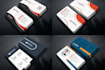design business card and create 3 realistic mockups