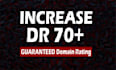 increase domain rating 70 using high authority SEO backlinks