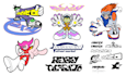 make y2k designs, including typo, characters, and icon