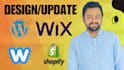 design, update your wix, weebly, shopify, wordpress