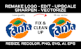 sharpen blurry logo vectorize, resize, recreate, remake, redraw upscale png svg
