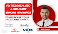 fix google search console, schema markup, ahrefs, technical onpage SEO errors