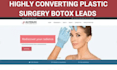 design plastic surgery landing page reconstructive surgery lead cosmetic website