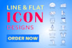 create a custom, attractive line and flat app icon designs