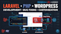 develop and debug laravel websites with PHP and wordpress fixes