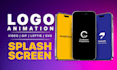 create splash screen logo animation in lottie json svg GIF
