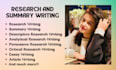 do research and summary writing
