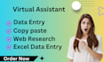 do data entry, pdf to excel, copy paste, web research, excel data entry