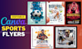 create professional editable sports flyer canva  templates