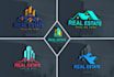create a modern property roofing building construction real estate logo