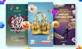 design 3 clean creative arabic social media banners
