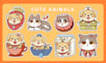 design cute animals, emote, stickers, chibi, character