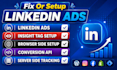 setup linkedin ads with insight tag, browser side and capi tracking