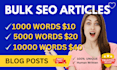 write blog posts, wordpress blogs and bulk seo articles