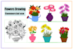 draw a single line illustration of a picture, flower, or plant