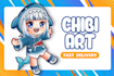 draw chibi art character, anime, vtuber, chibi emote for you