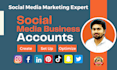 create and set up all social media accounts, manage social media pages