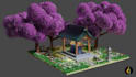 make 3d isometric scenario, diorama in blender