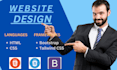 design a responsive website using HTML, CSS bootstrap, tailwind CSS