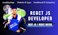 build website in react js, next js, tailwind css and website design