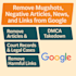 remove mugshots, erase bad articles, delete negative links, false news on google