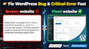 fix wordpress critical error, white screen and site bugs