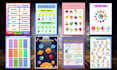 design children educational posters, charts, flash cards